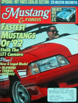 MUSTANG & FORDS 1992 NOV - 427 S/Cs, LATE MODEL MUSCLE